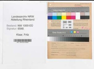 Entnazifizierung Fritz Klaar, geb. 19.12.1899 (Buergermeister)