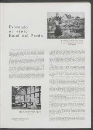 Evocando el viejo Hotel del Prado