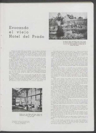 Evocando el viejo Hotel del Prado