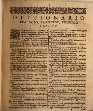 Dittionario ital. franc. tedesco latino e