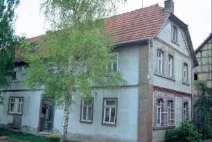 Bauernhaus mit Birken vor dem Eingang