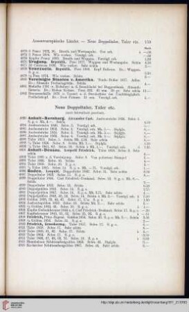 Neue Doppeltaler, Taler etc. (Nr. 4883-5405)