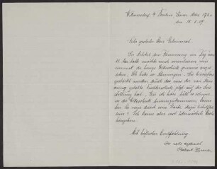 Schreiben an Hermann Muthesius (Brief)