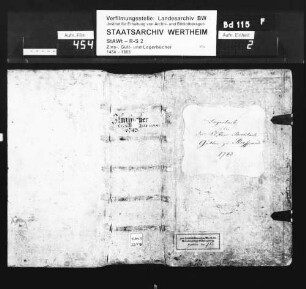 Gült- und Lagerbuch über die dem hochlöblichen Kloster Bronnbach gehörige Gült zu Ilmspan (mit Namenregister)