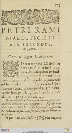 Petri Rami Dialecticae Liber secundus, de Judicio