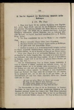 II. Aus der Sagenwelt (der Überlieferung) schöpfende epische Gattungen.