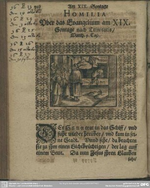 Homilia Uber das Evangelium am XIX. Sontage nach Trinitatis, Matth. 9. Cap.