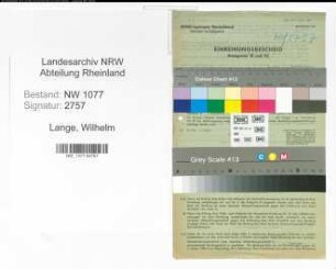 Entnazifizierung Wilhelm Lange , geb. 24.11.1910 (Bahnpolizist)