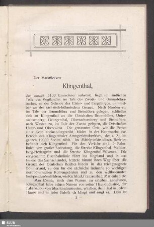 Der Marktflecken Klingenthal