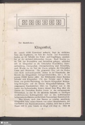 Der Marktflecken Klingenthal