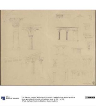 Entwürfe zur Architektur gerader Bedeckung & Entwürfe zu Bogenarchitektur & Entwürfe zu Kapitellen