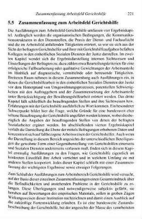221-234, 5.5 Zusammenfassung zum Arbeitsfeld Gerichtshilfe