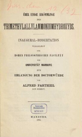 Über einige Abkömmlinge des Trimethylallylammoniumhydroxyds