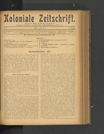 Nr. 30. Berlin, 21. Juli 1911. 12. Jahrgang.