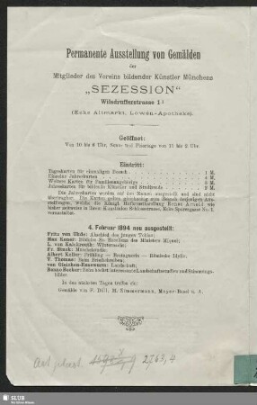 Permanente Ausstellung von Gemälden