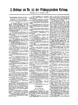Deutscher Lehrerverein : 2. Beilage zu Nr. 44 der Pädagogischen Reform