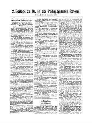 Deutscher Lehrerverein : 2. Beilage zu Nr. 44 der Pädagogischen Reform