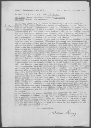 Rötenberg mit Bach-Altenberg und Aichhalden (Lkr. Rottweil): Visitationsbericht (Bericht über den dekanatamlichen Besuch) mit Pfarrbericht 1944
