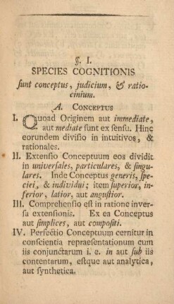 §. I. Species cognitionis.