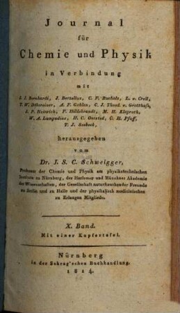 Journal für Chemie und Physik. 10. 1814