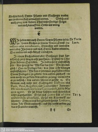 Wir sollen nun auch Ewren Newen Pfarrer in dieser Newen Kirchen zu seinem Newen Dienst investiren