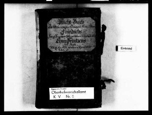 Pflichtbuch der Dienerschaft des Kurprinzen Friedrich Christian
