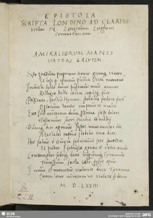 [Texte zur Bartholomäusnacht und zur französischen Kandidatur bei der polnischen Königswahl.]