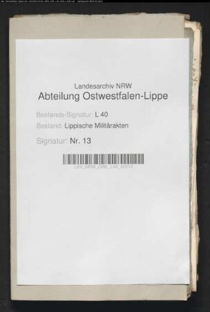 Besatzung des Schlosses Schwalenberg und des Stifts Cappel