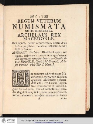 Regum Veterum Numismata Anecdota, Aut Perrara Notis Illustrata