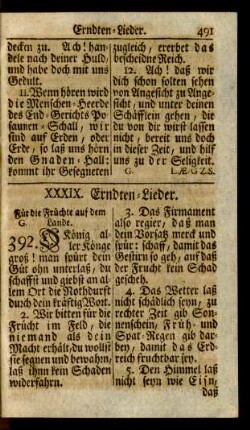 XXXIX. Erndten-Lieder