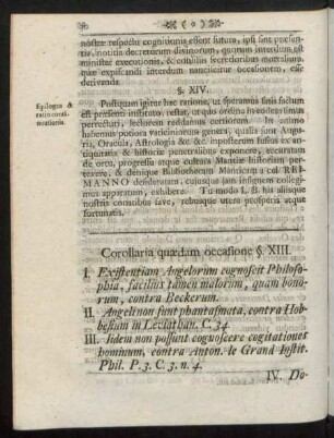 Corollaria quaedam occasione §. XIII.