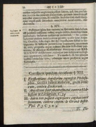 Corollaria quaedam occasione §. XIII.