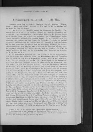 Versammlungen zu Lübeck. - 1449 Mrz.