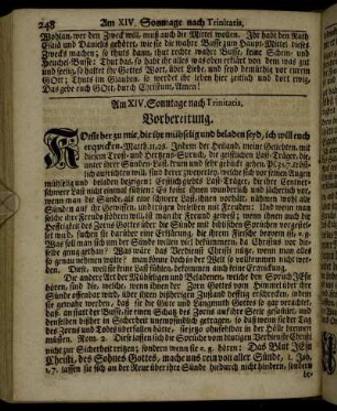 Am XIV. Sonntage nach Trinitatis. - Am XVI. Sonntage nach Trinitatis.