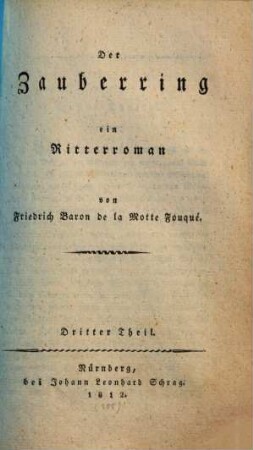 Der Zauberring : ein Ritterroman, 3
