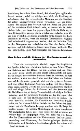 Das Leben und die Lehren der Brahmanen und der Samanäer