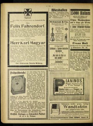 Nachruf : [Felix Fahrendorf] ; [Herr Karl Magyar]