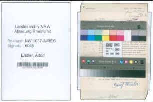 Entnazifizierung Adolf Endler , geb. 02.11.1907 ()
