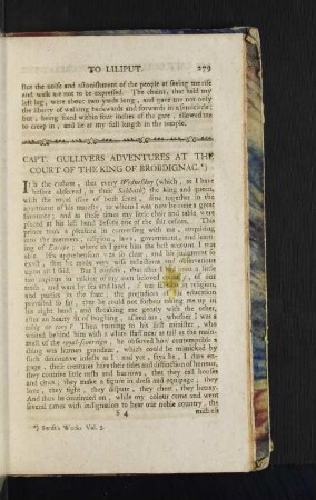 Capt. Gullivers Adventures at the Court of the King of Brobdignac.