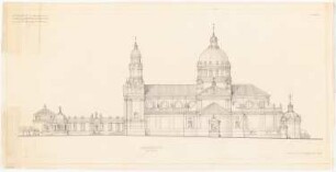 Wallfahrtskirche, Luxemburg: Seitenansicht von Süden 1:200