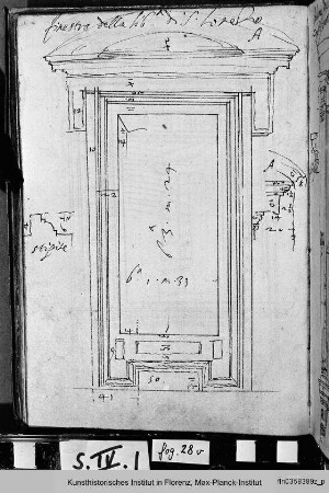 Biblioteca Laurenziana in Florenz : Studie eines Fensters des Vestibüls