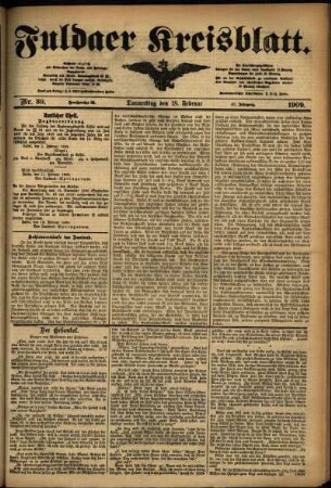 Ausgabe vom Donnerstag, den 18. Februar 1909.