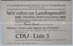 Einladung zu einer Wahlversammlung der CDU
