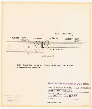 Technische Universität Berlin Institut für Hochspannung und Elektrische Maschinen: Kellerluke 1:10