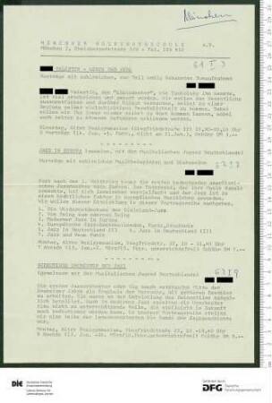 Beilage zum Programm 1. Trimester 1964