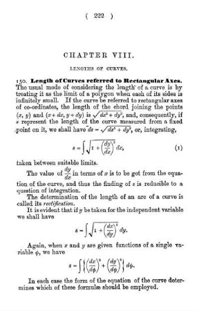 Chapter VIII. Lengths of Curves.