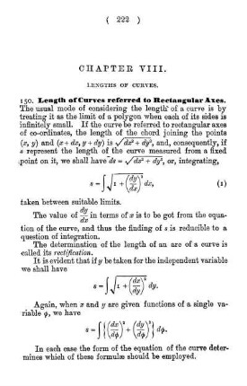 Chapter VIII. Lengths of Curves.