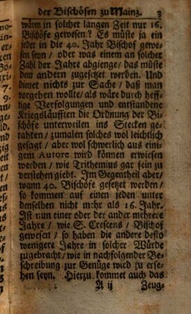 Kurzgefaßte Lebens-Beschreibung Aller Bisch- und Erzbischofen, Wie auch Chur-Fürsten zu Mainz : In Dreyen sonderbaren Abtheilungen bestehend