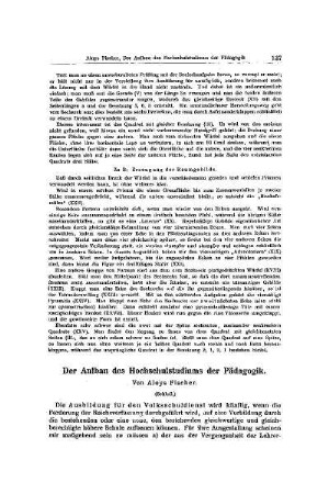 Der Aufbau des Hochschulstudiums der Pädagogik : (Schluß)