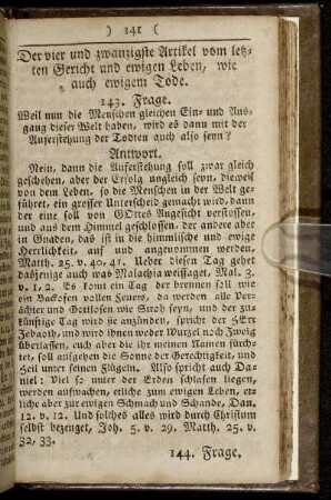 Der vier und zwanzigste Artikel vom letzten Gericht und ewigen Leben, wie auch ewigem Tode.